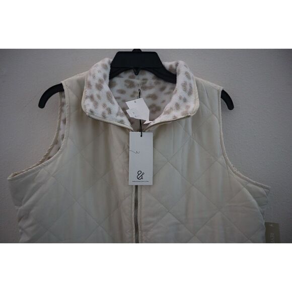 Thread & Supply Women's Sz M Cream/Snow Leopard Reversible Vest $68 - Picture 3 of 7